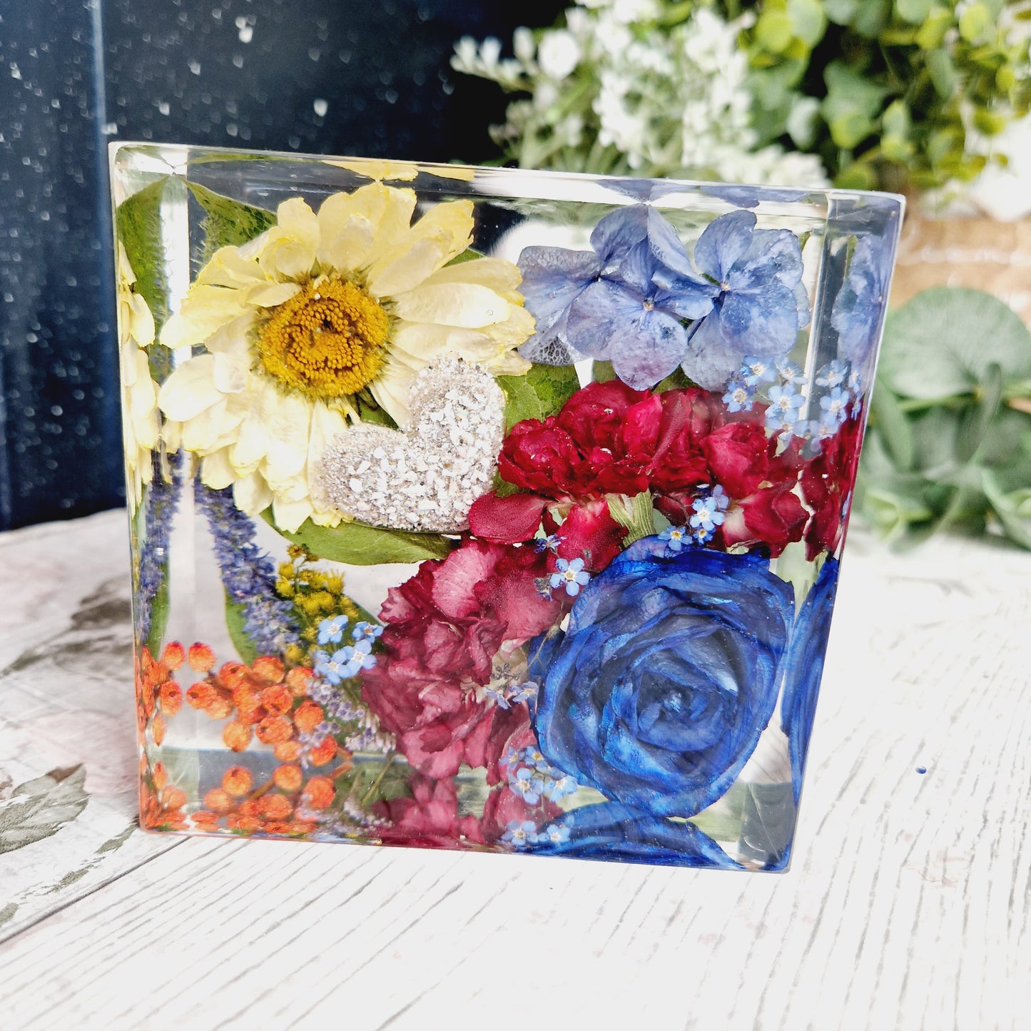 10cm freestanding block, flower preservation wedding bouquet preserved funeral flowers preserved