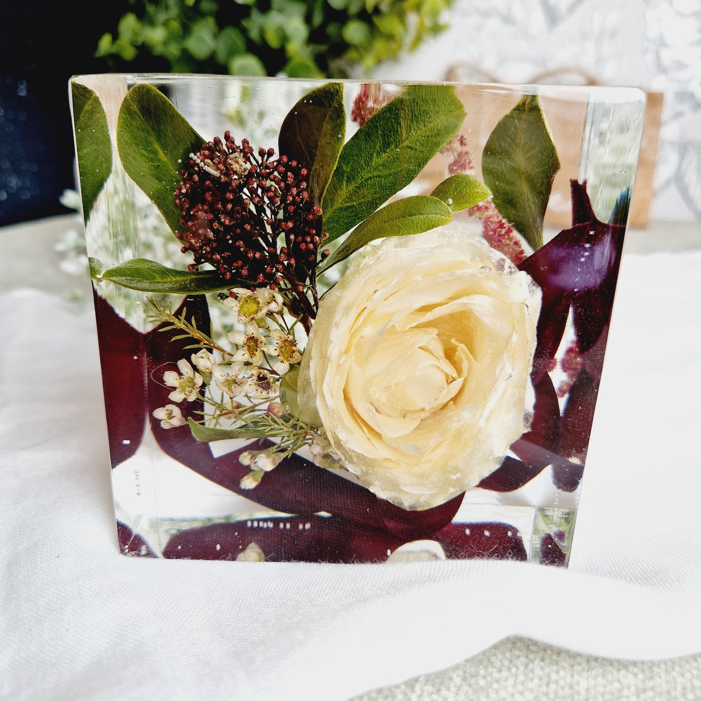 10cm freestanding block, flower preservation wedding bouquet preserved funeral flowers preserved