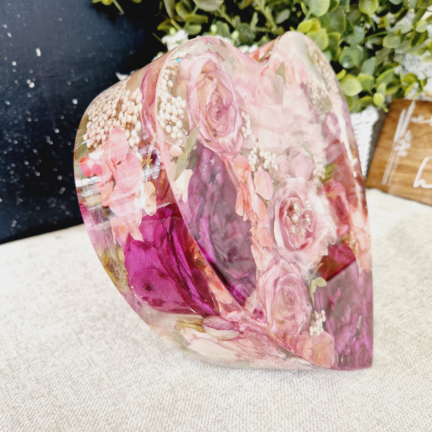 20cm Upright Standing Floral Heart