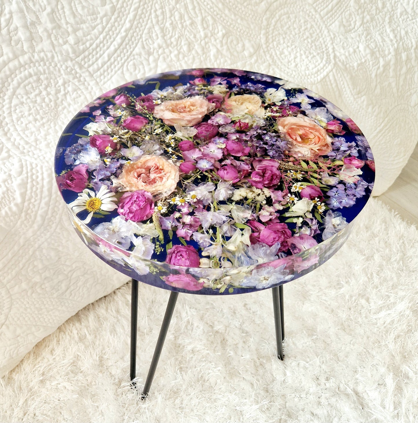 Floral 35cm diameter side table