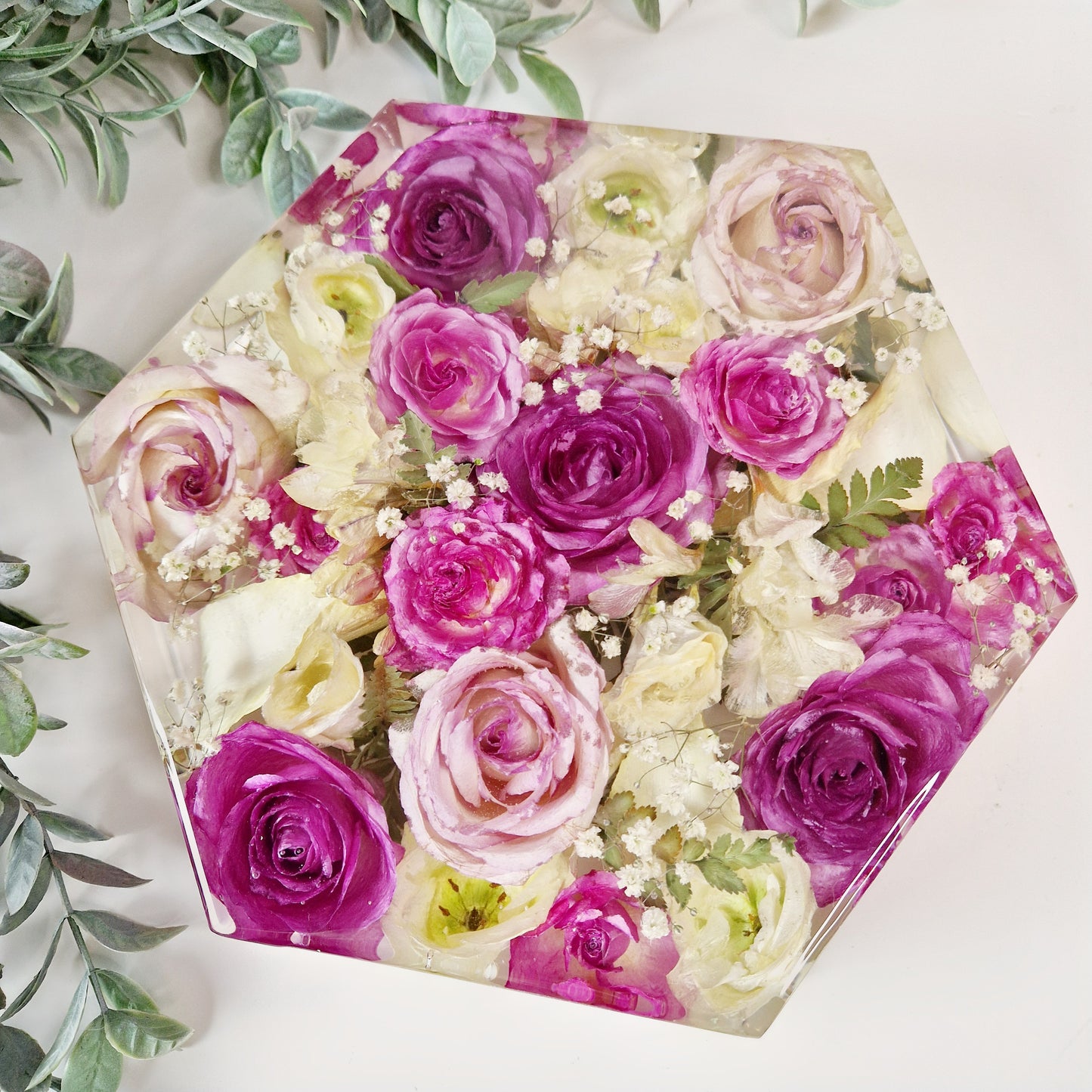 25cm Floral Hexagon