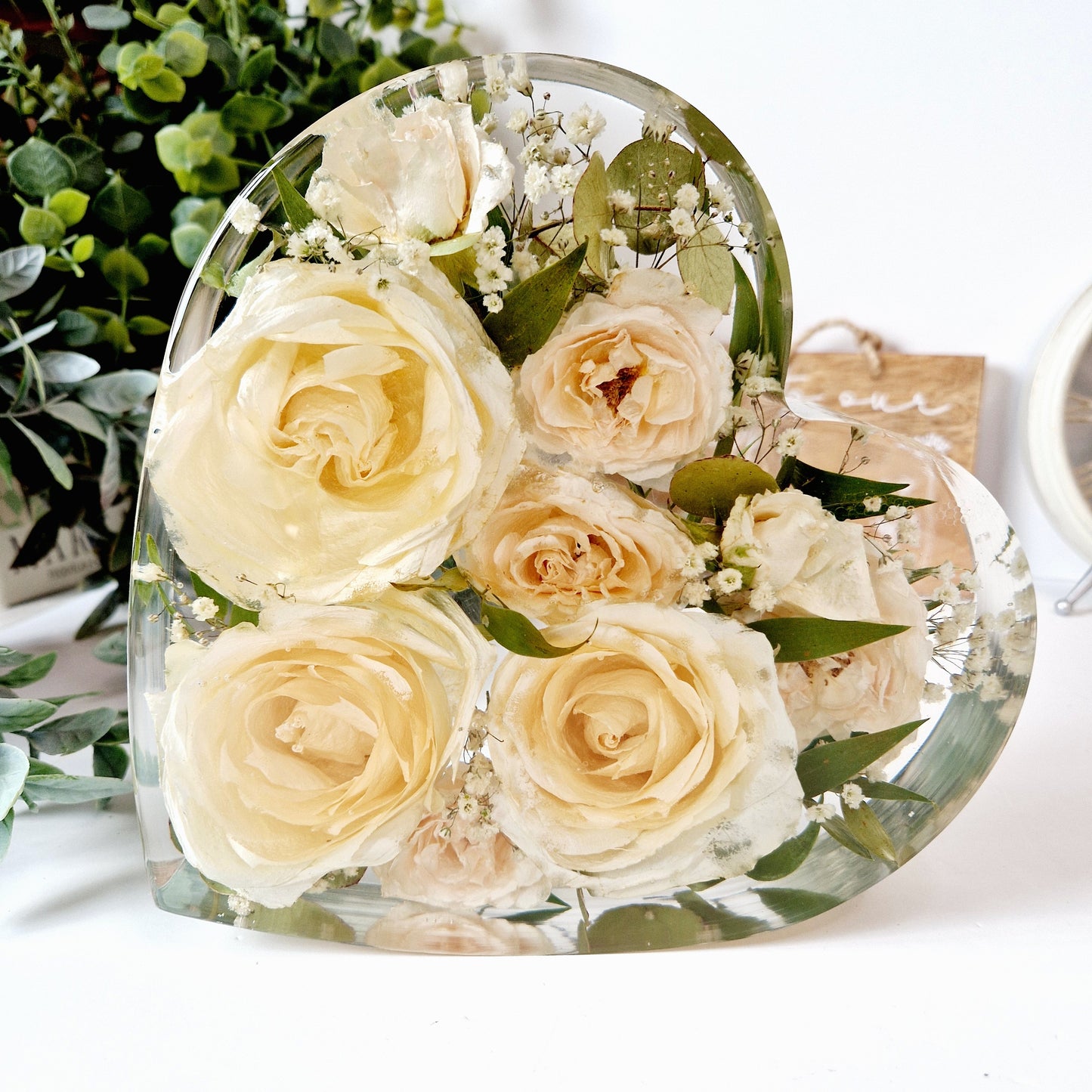 20cm Freestanding Floral Heart