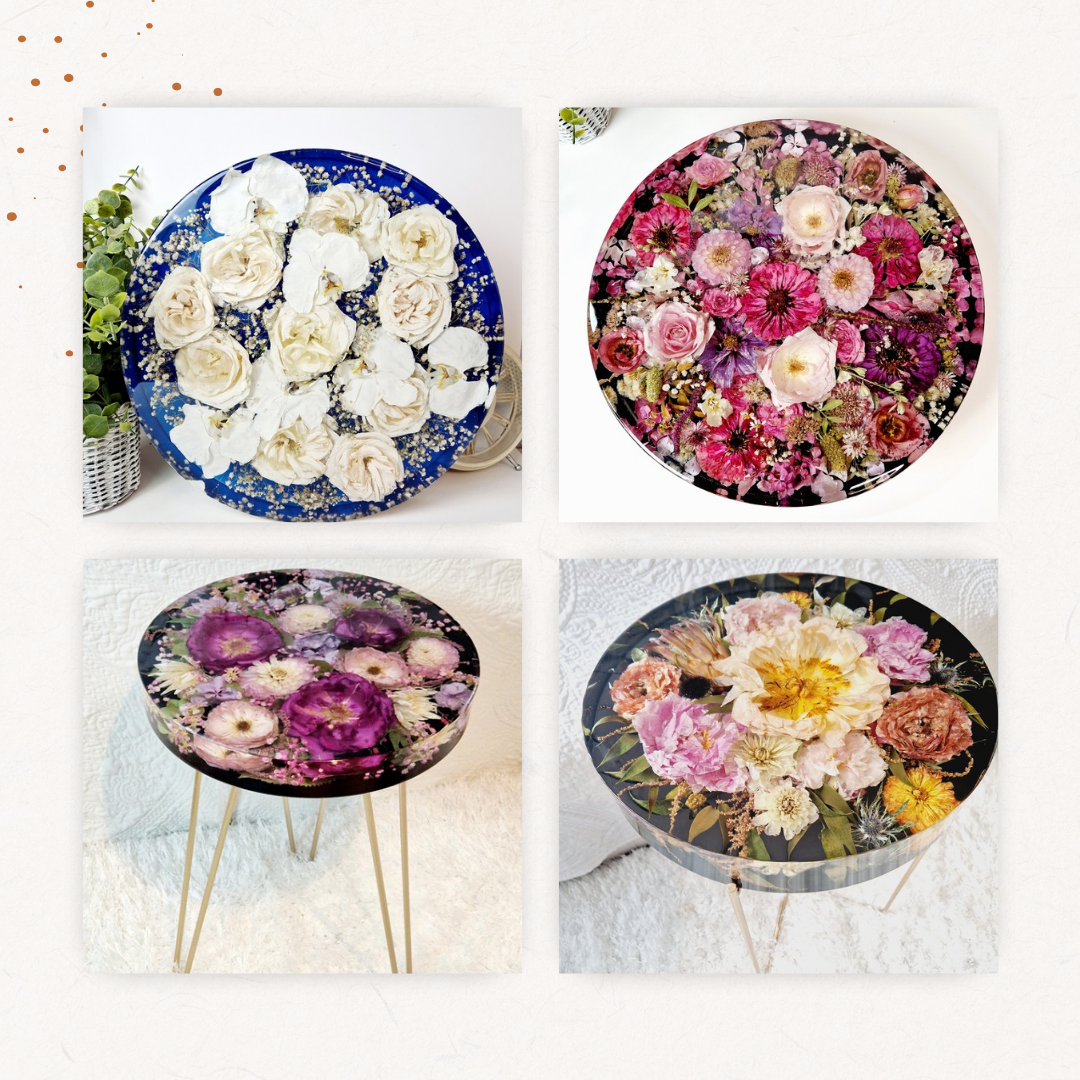 Floral 35cm diameter side table
