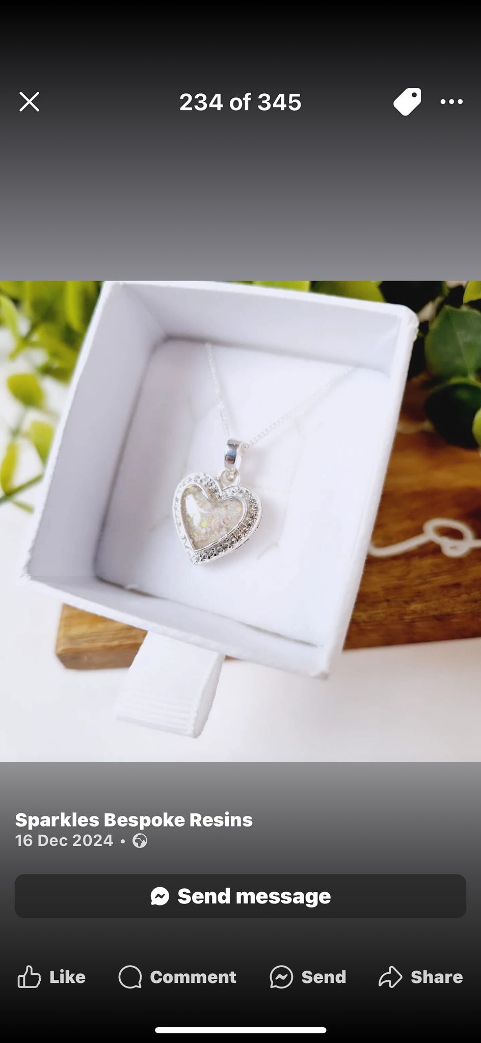Heart crystal pendant