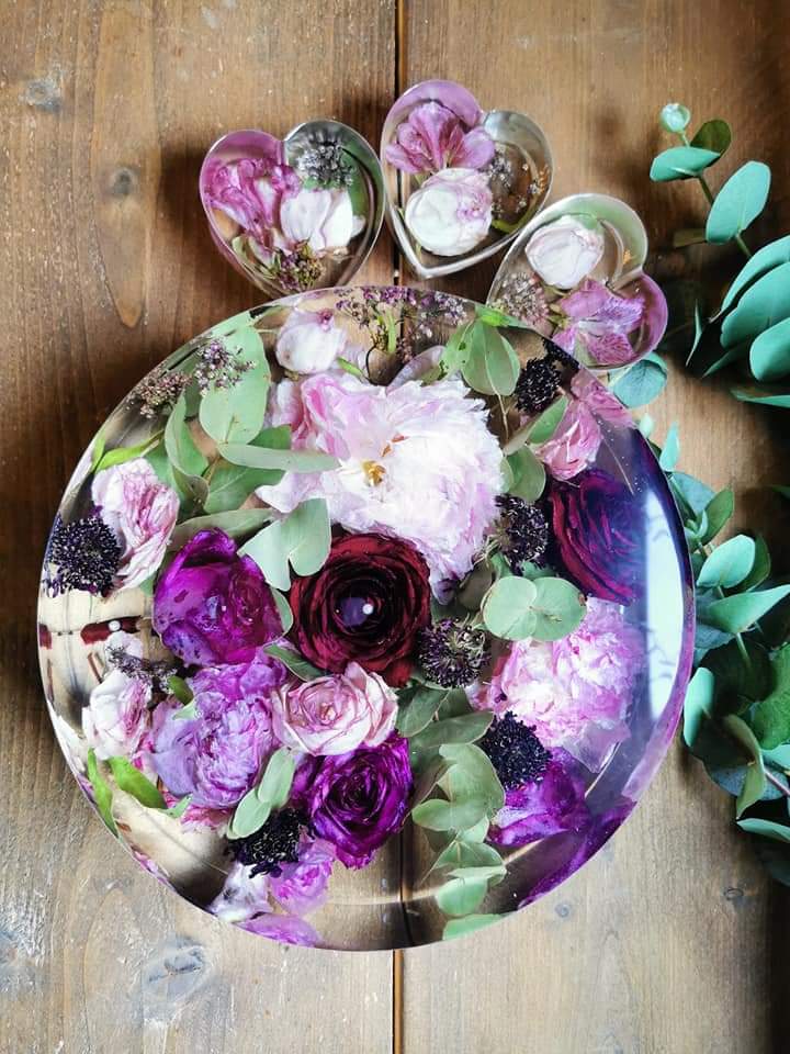 Xl 27cm Round resin circle block ,flower preservation flowers