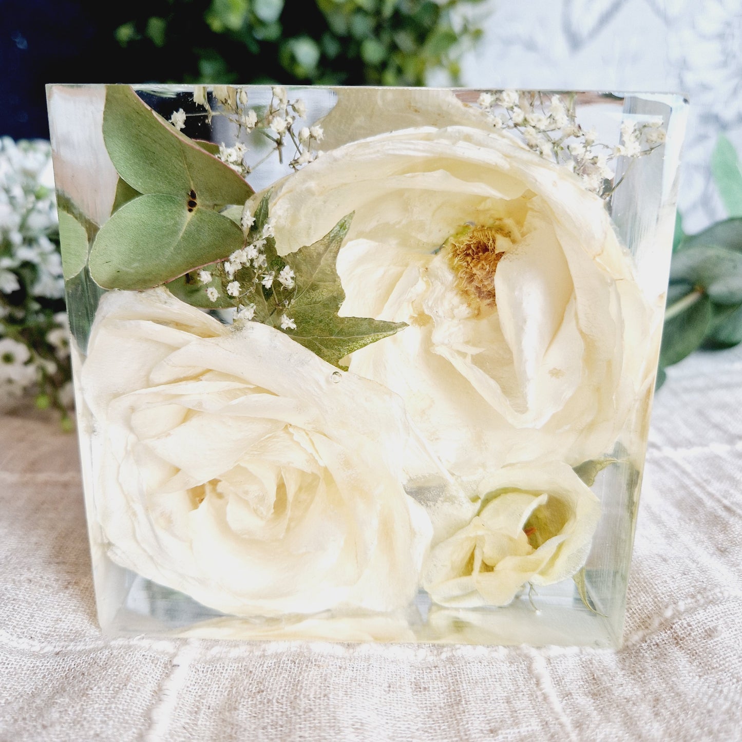 10cm  freestanding block, flower preservation wedding bouquet preserved funeral flowers preserved