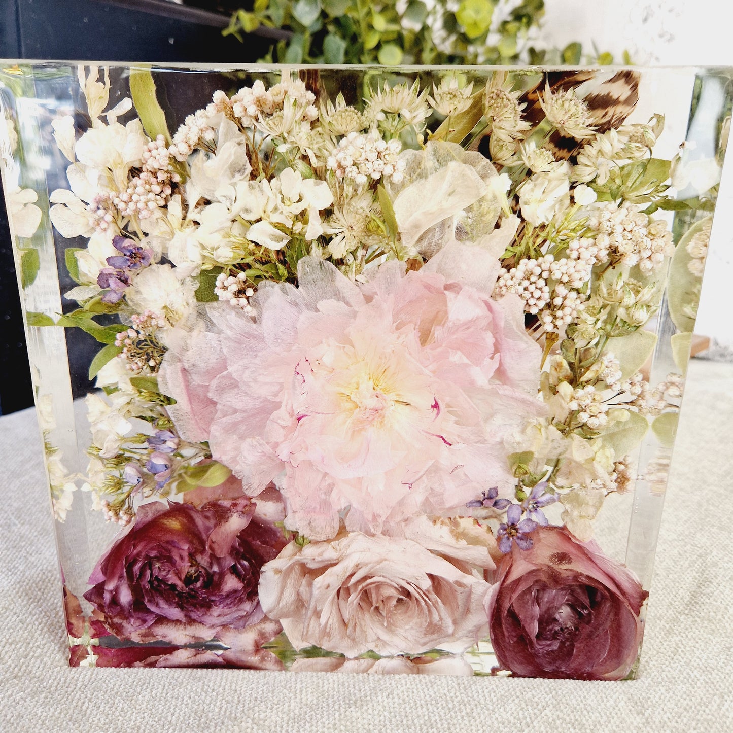 20cm Sqaure Freestanding Floral Block