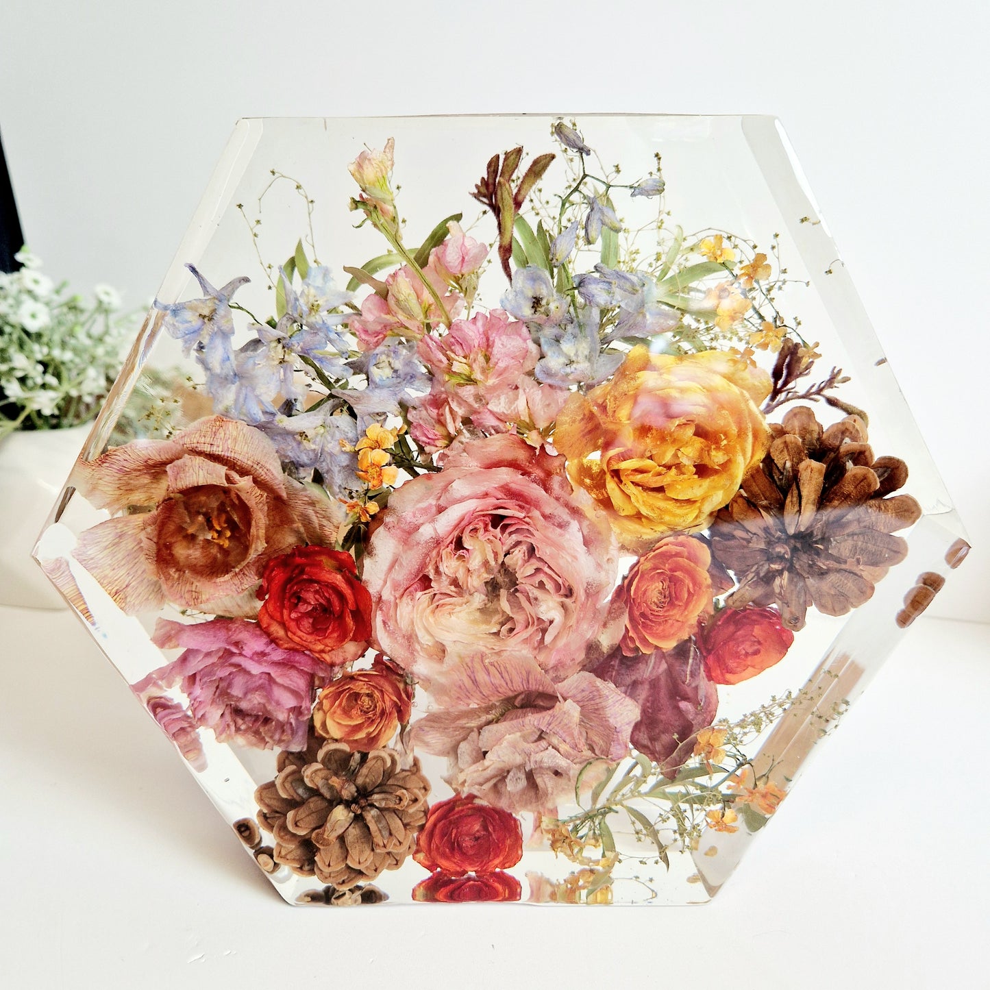 25cm Floral Hexagon