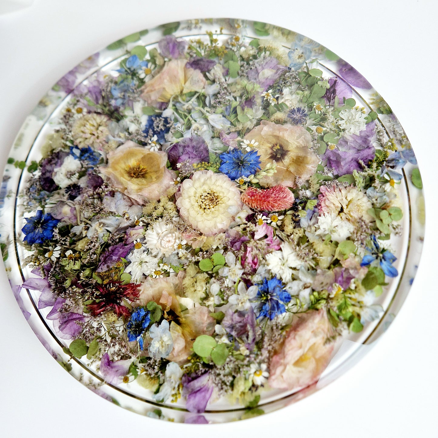 Floral Resin Table 35cm | Wedding Flower Preservation Furniture UK