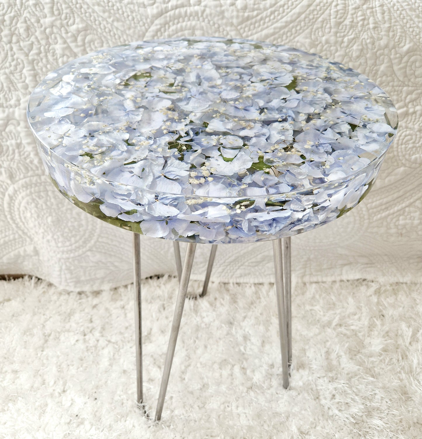 Floral Resin Table 35cm | Wedding Flower Preservation Furniture UK