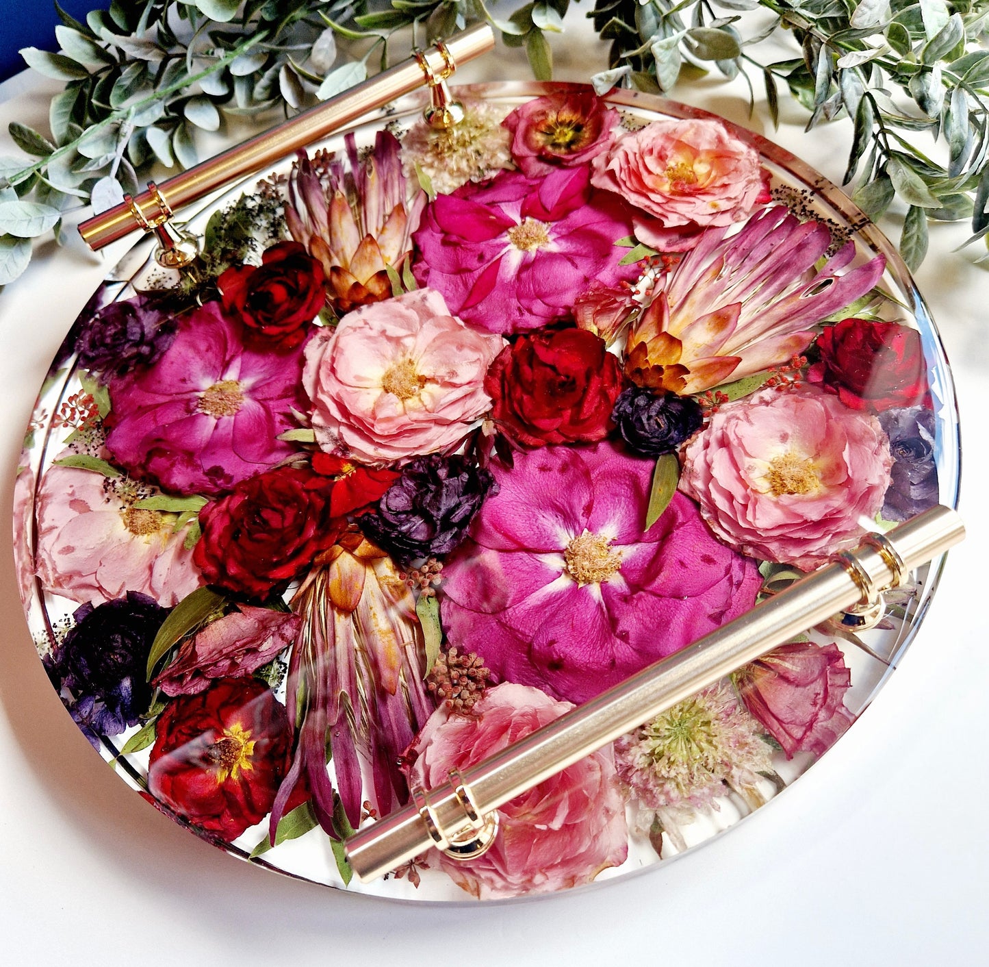 Resin Flower Preservation Tray UK | 33cm Wedding Keepsake Tray
