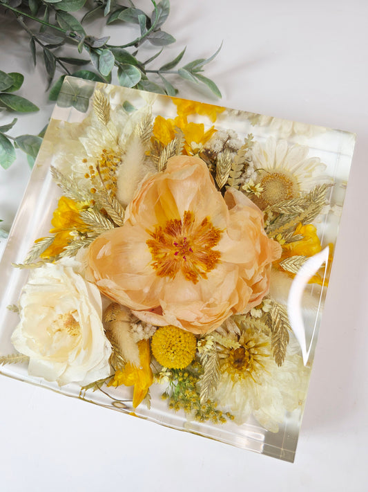 20cm Sqaure Freestanding Floral Block