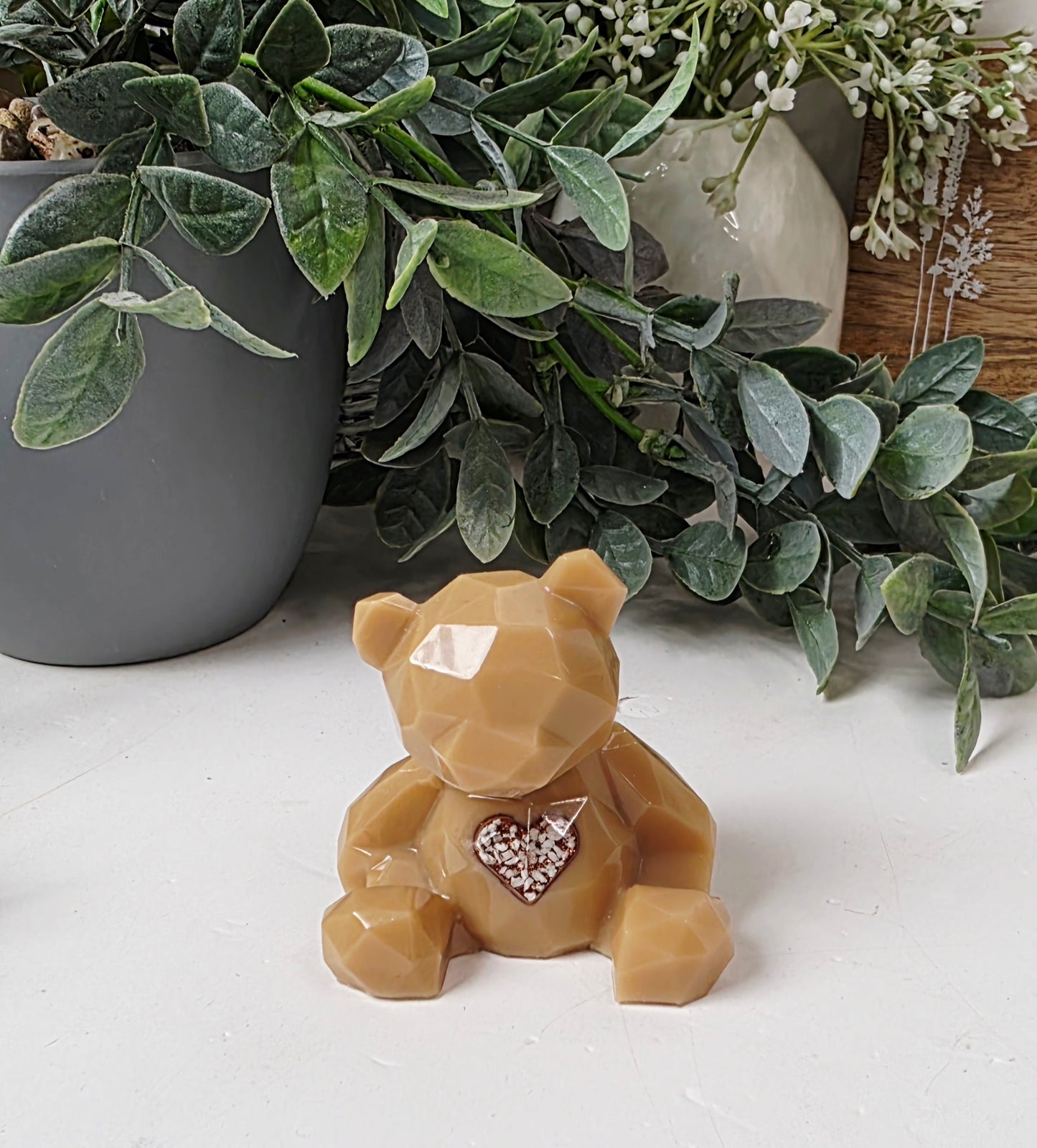 Memorial ash inclusion bear. Resin keepsake.