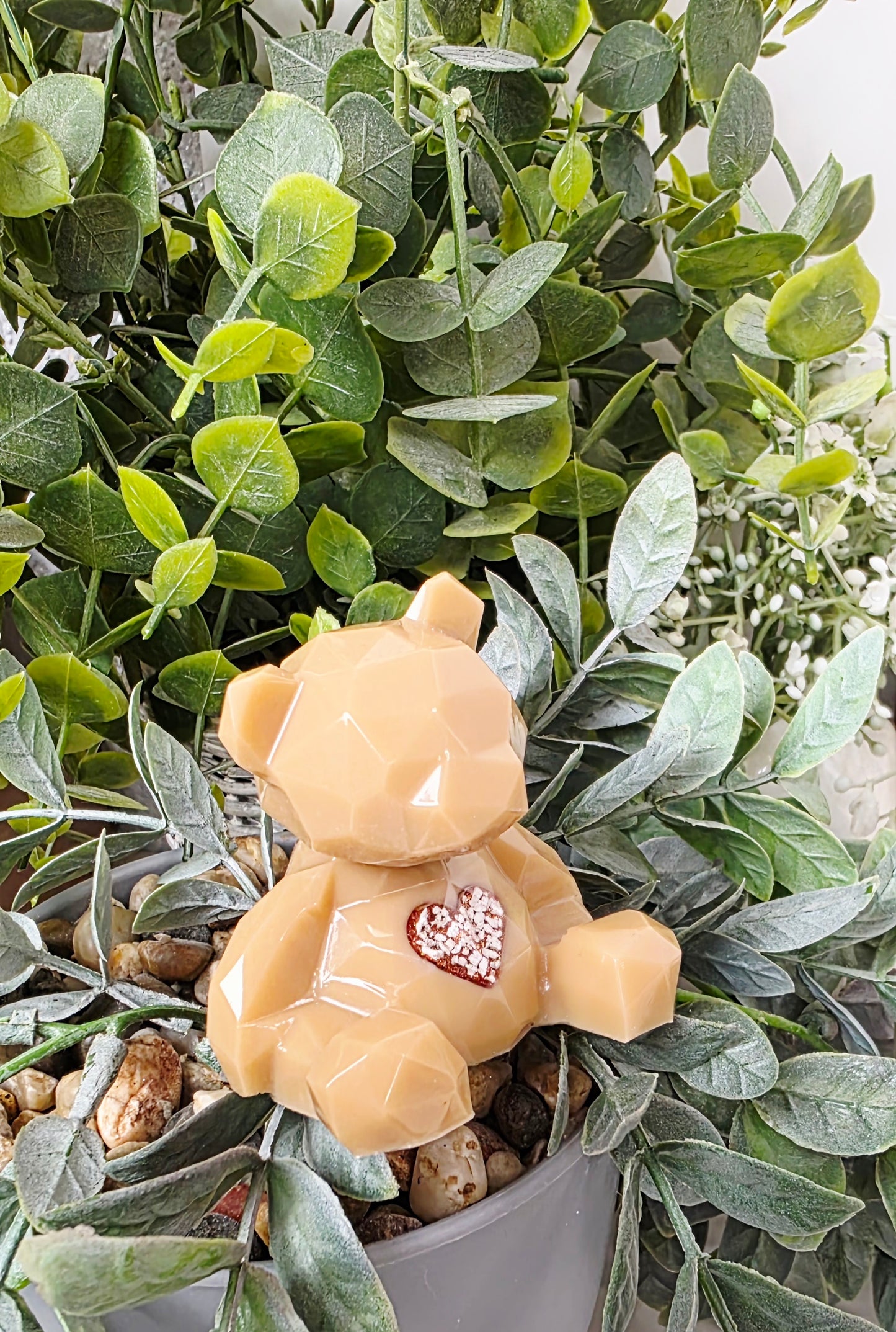 Memorial ash inclusion bear. Resin keepsake.