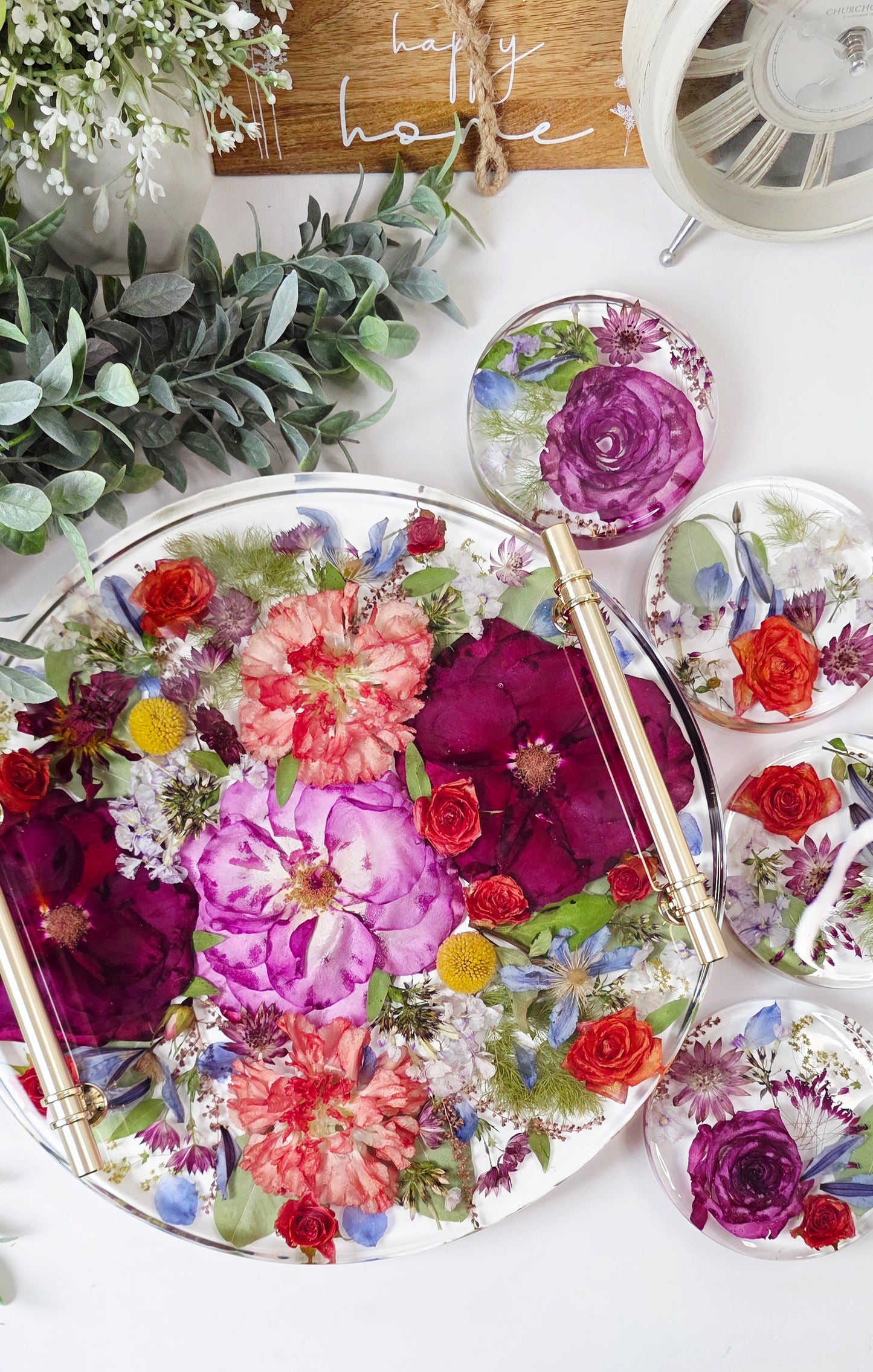 Resin Flower Preservation Tray UK | 33cm Wedding Keepsake Tray