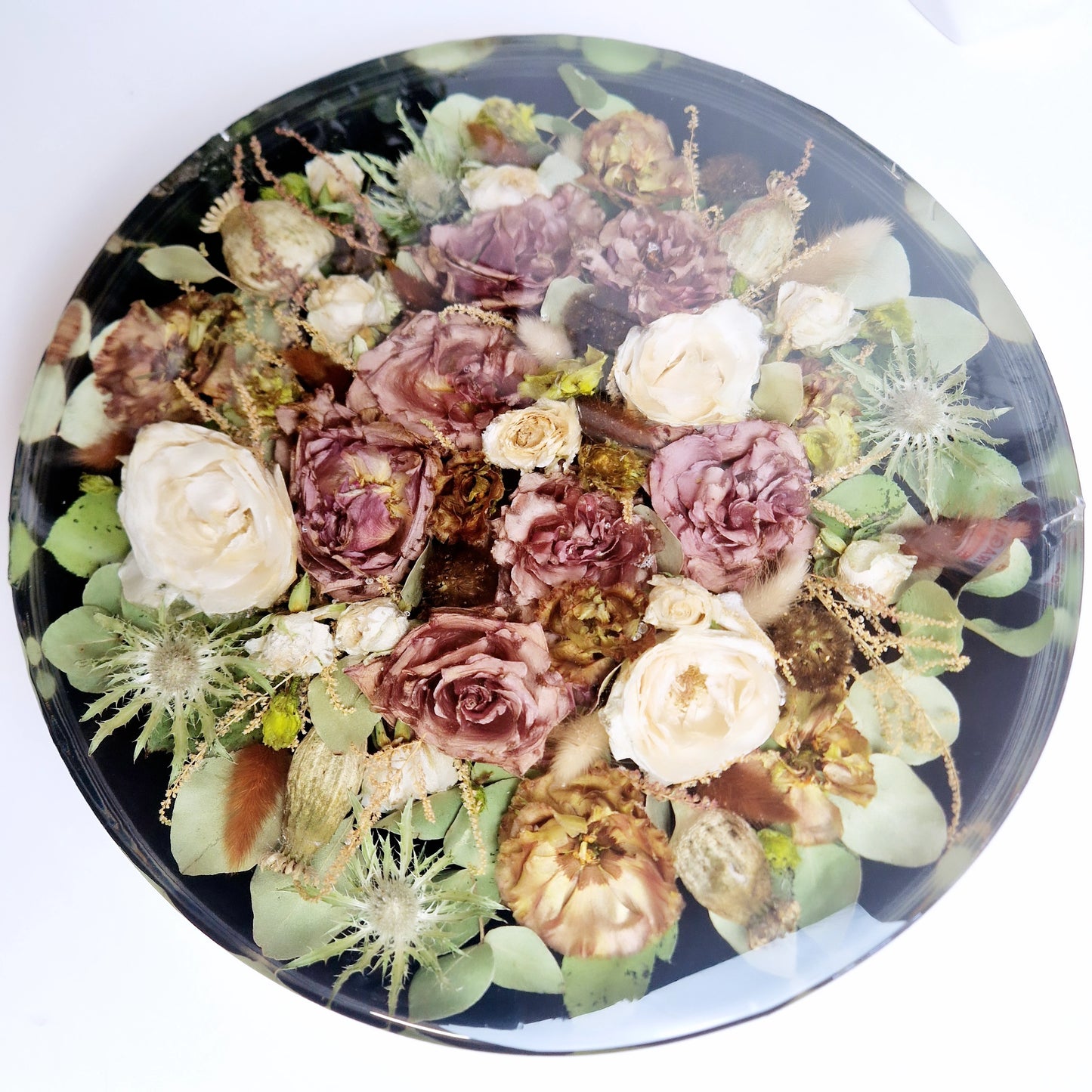 Floral Resin Table 35cm | Wedding Flower Preservation Furniture UK