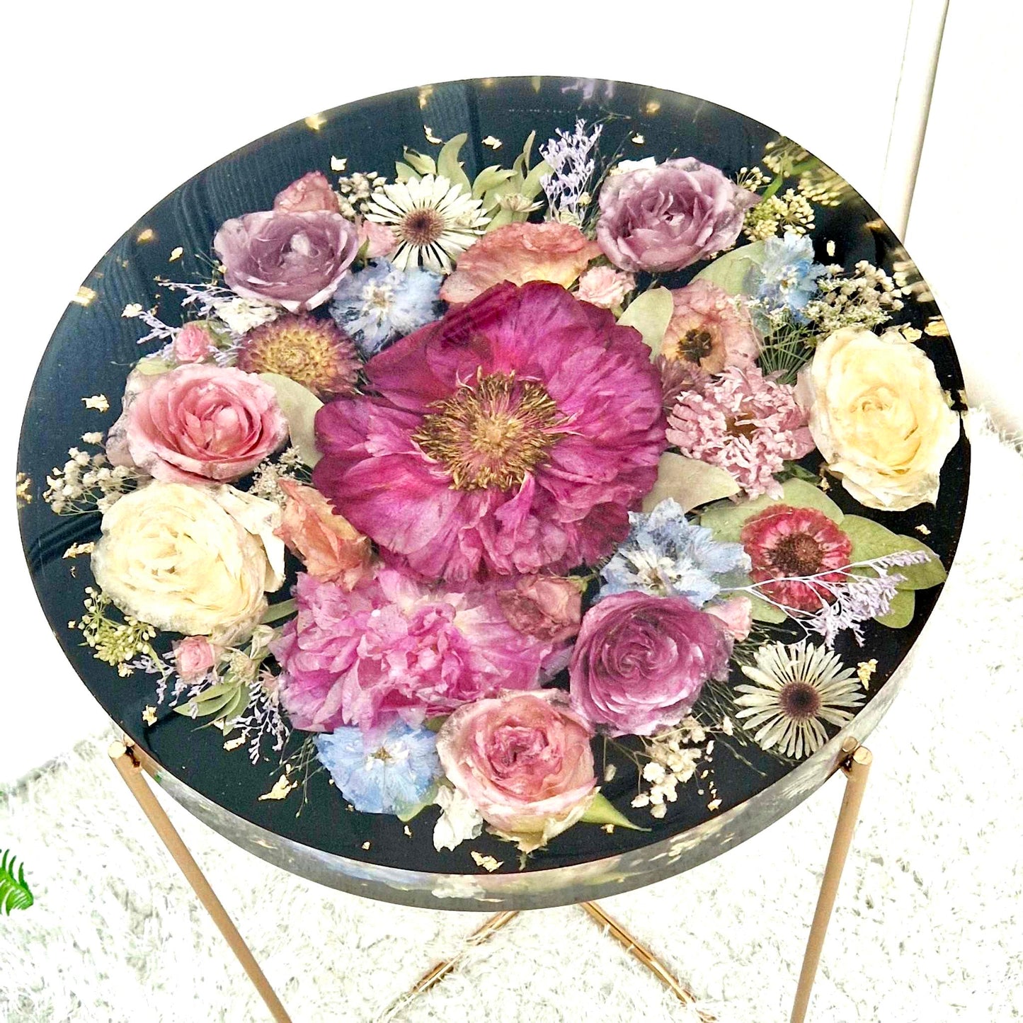 Floral 35cm diameter side table