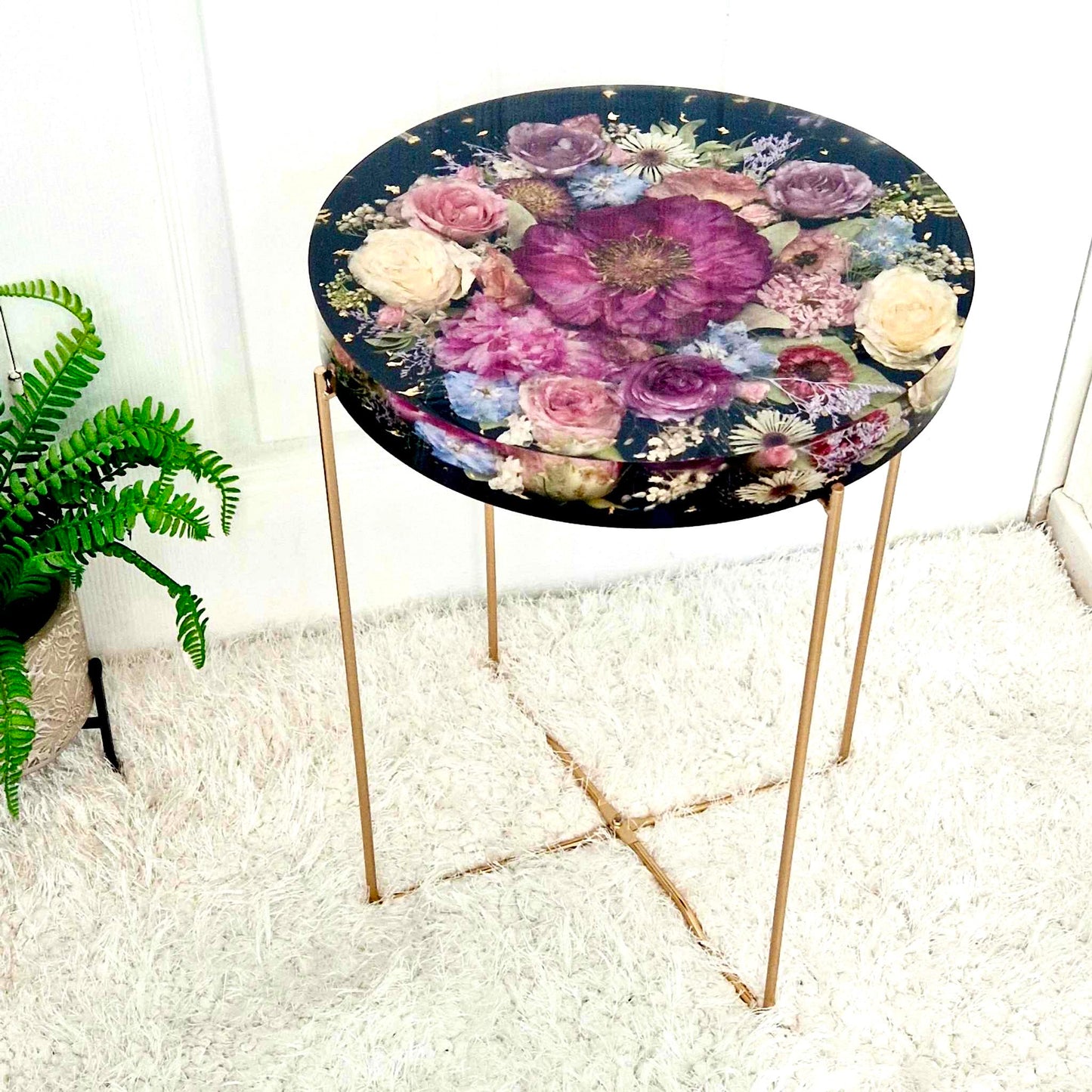 Floral 35cm diameter side table