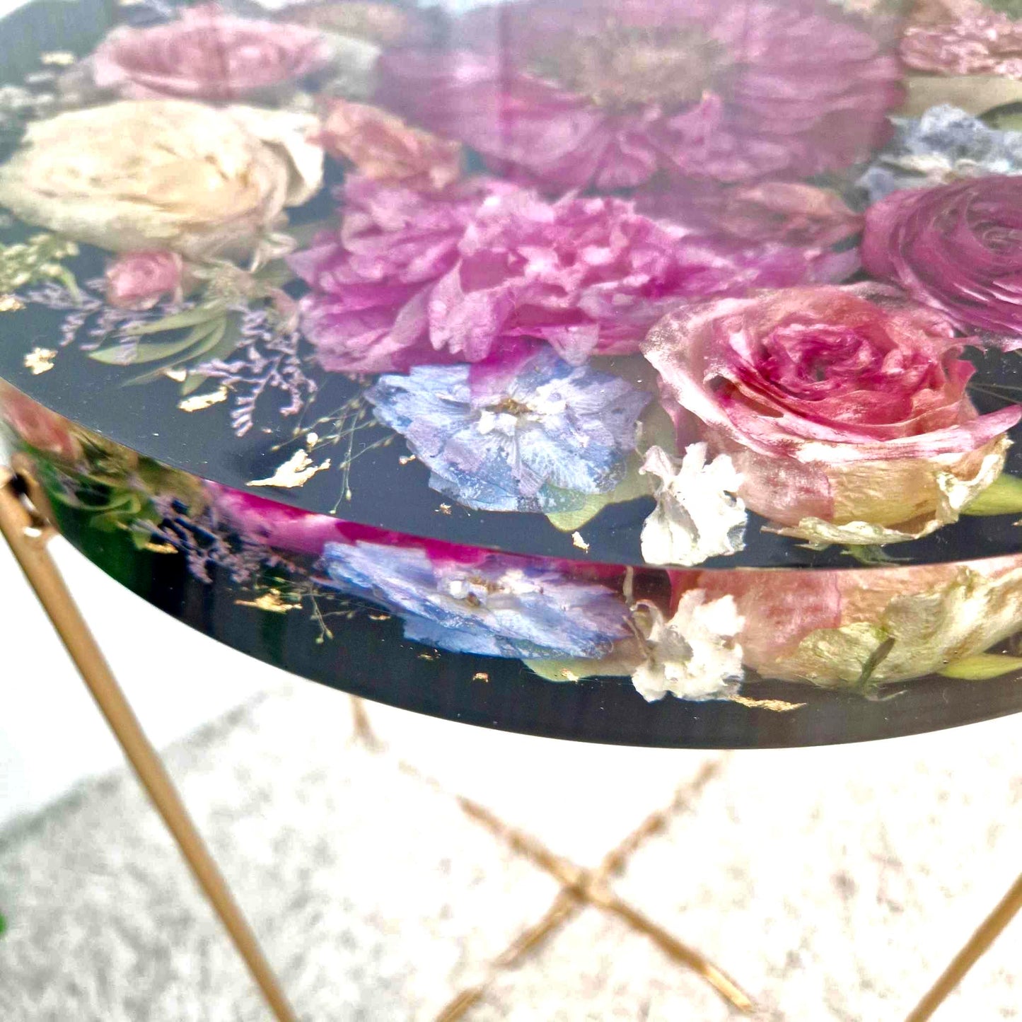 Floral 35cm diameter side table