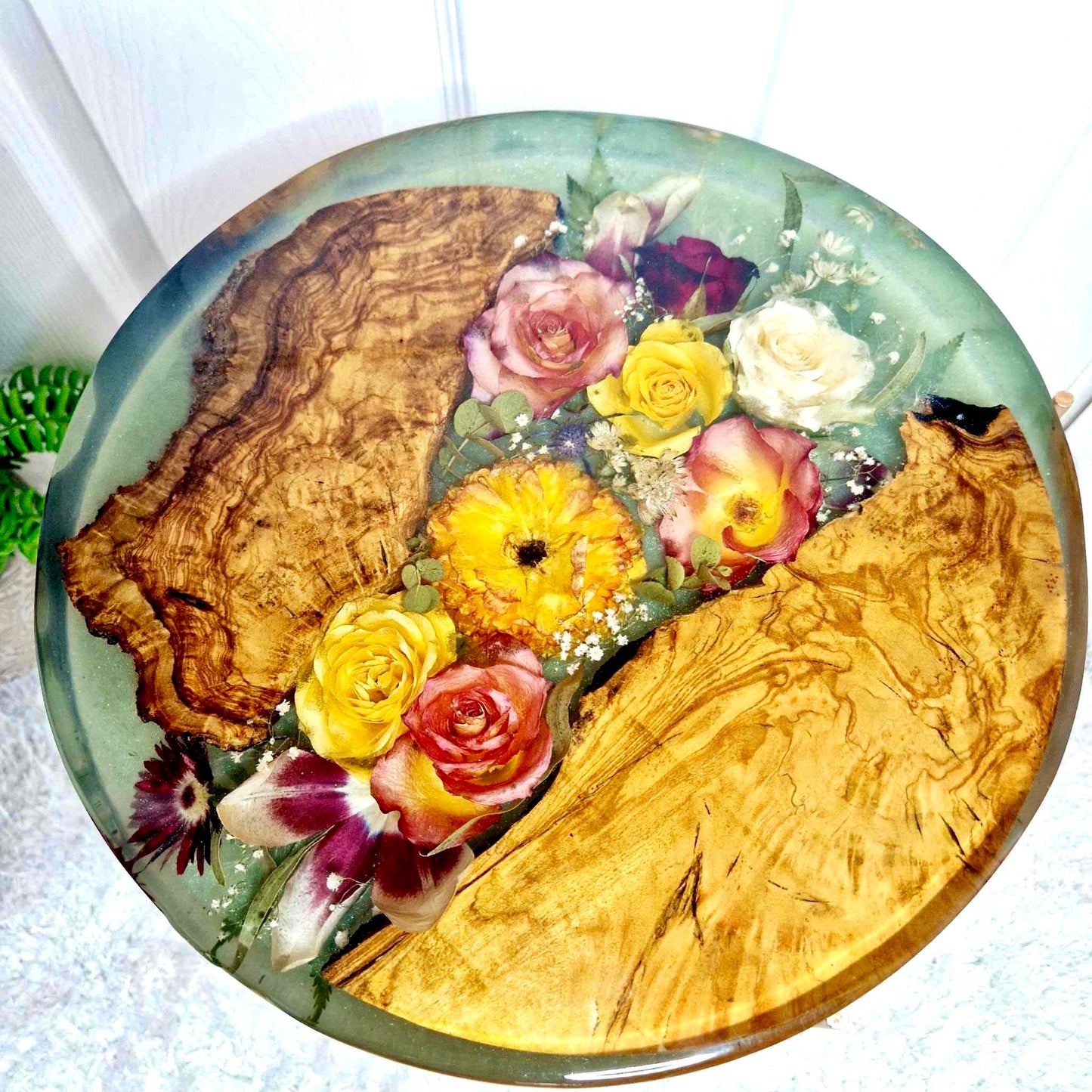 Floral 35cm diameter side table