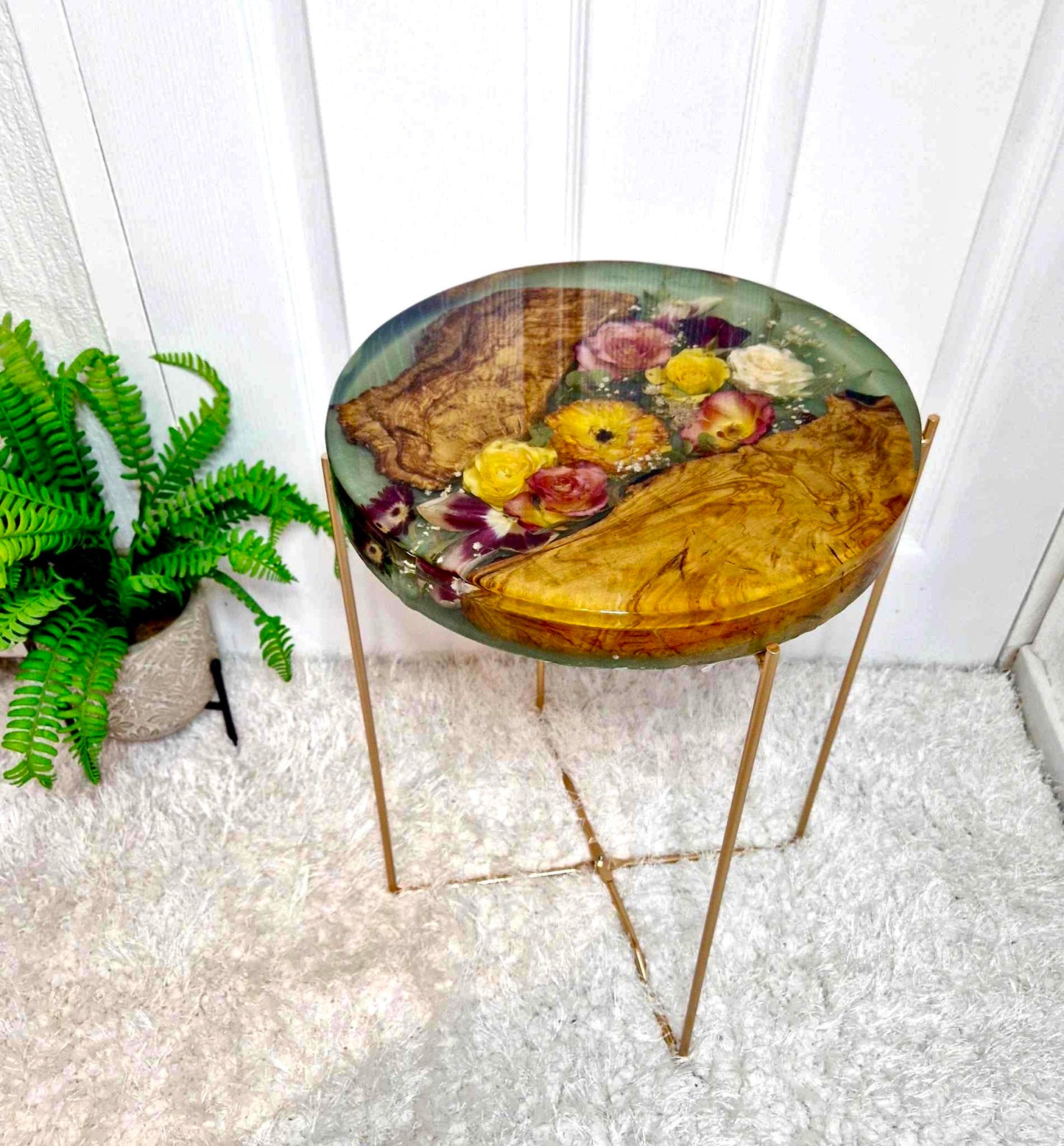 Floral 35cm diameter side table