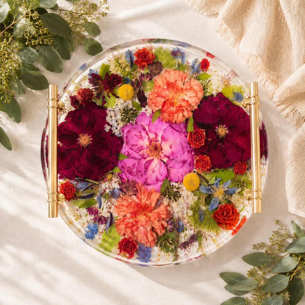 Resin Flower Preservation Tray UK | 33cm Wedding Keepsake Tray
