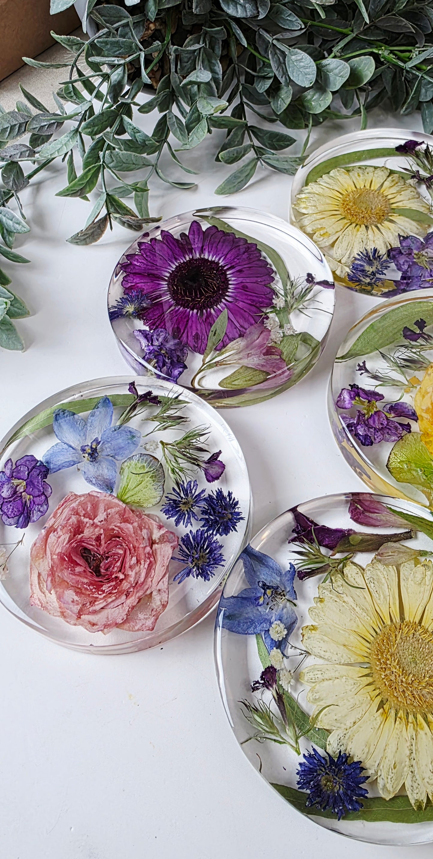 Preserved Flower Coasters - Heat Resistant resin