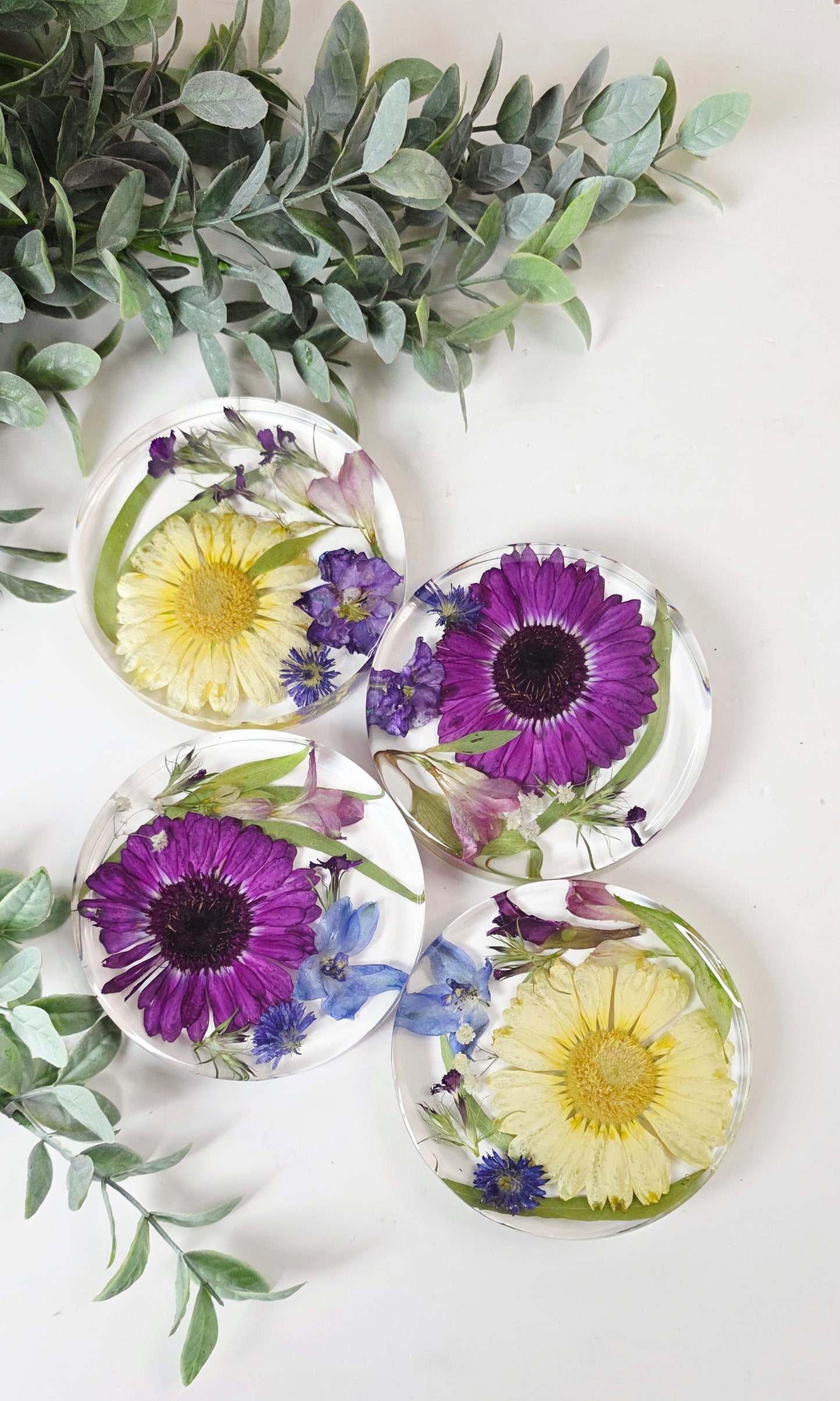 Preserved Flower Coasters - Heat Resistant resin