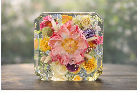 20cm Emerald Wedding Flower Preservation Block