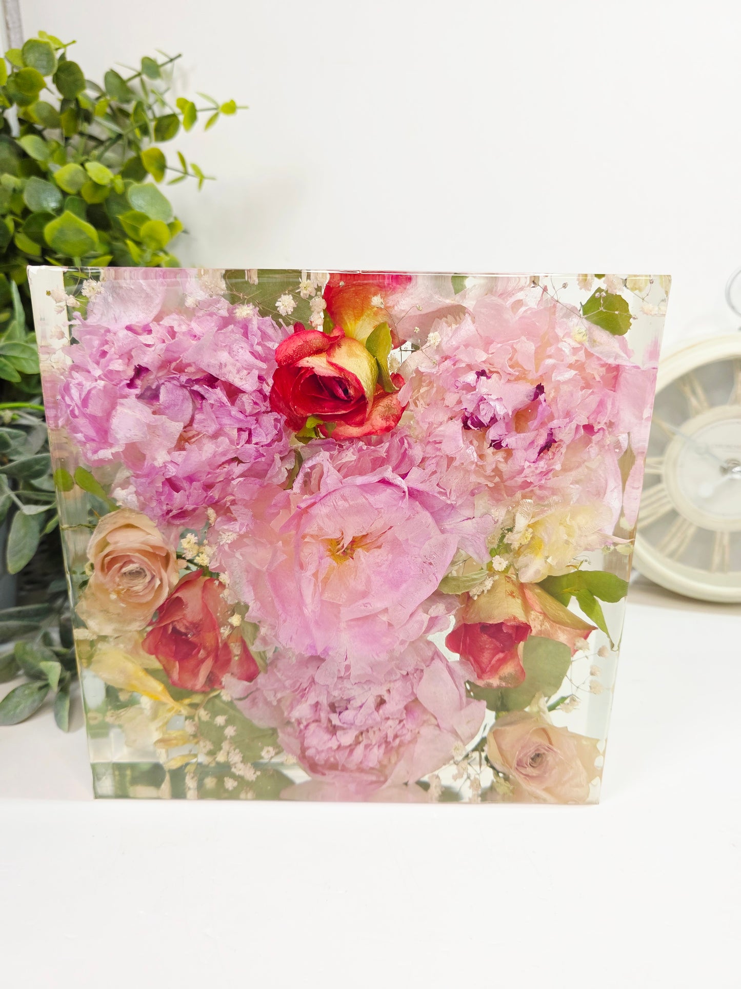 25cm Wedding Flower Preservation Square Block UK