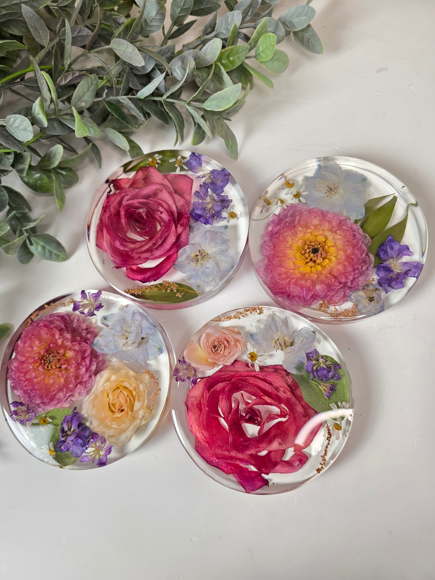 Preserved Flower Coasters - Heat Resistant resin