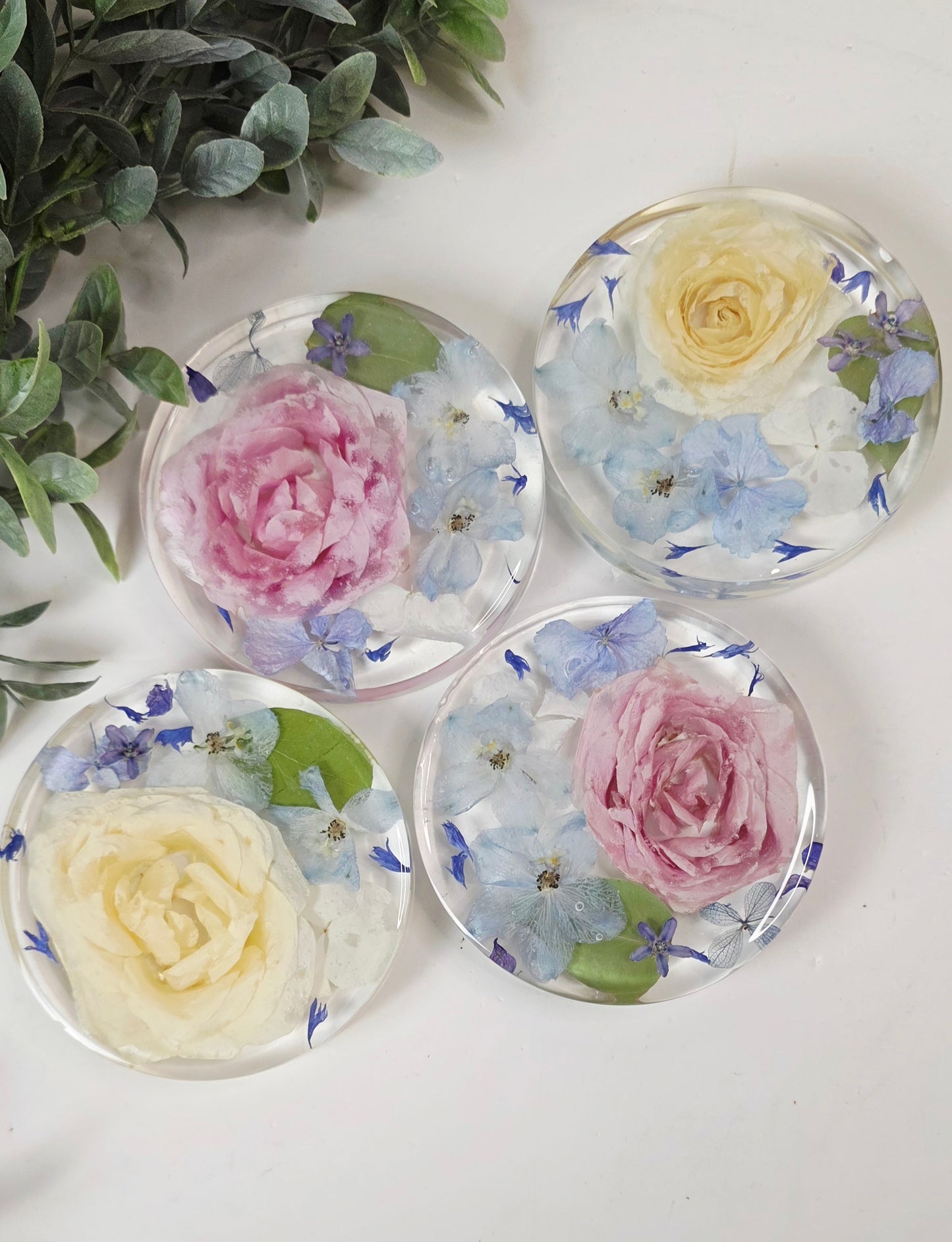 Preserved Flower Coasters - Heat Resistant resin