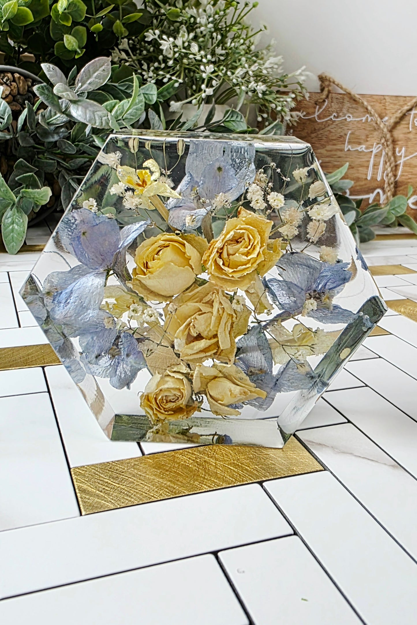 10cm x 3cm hexagon
