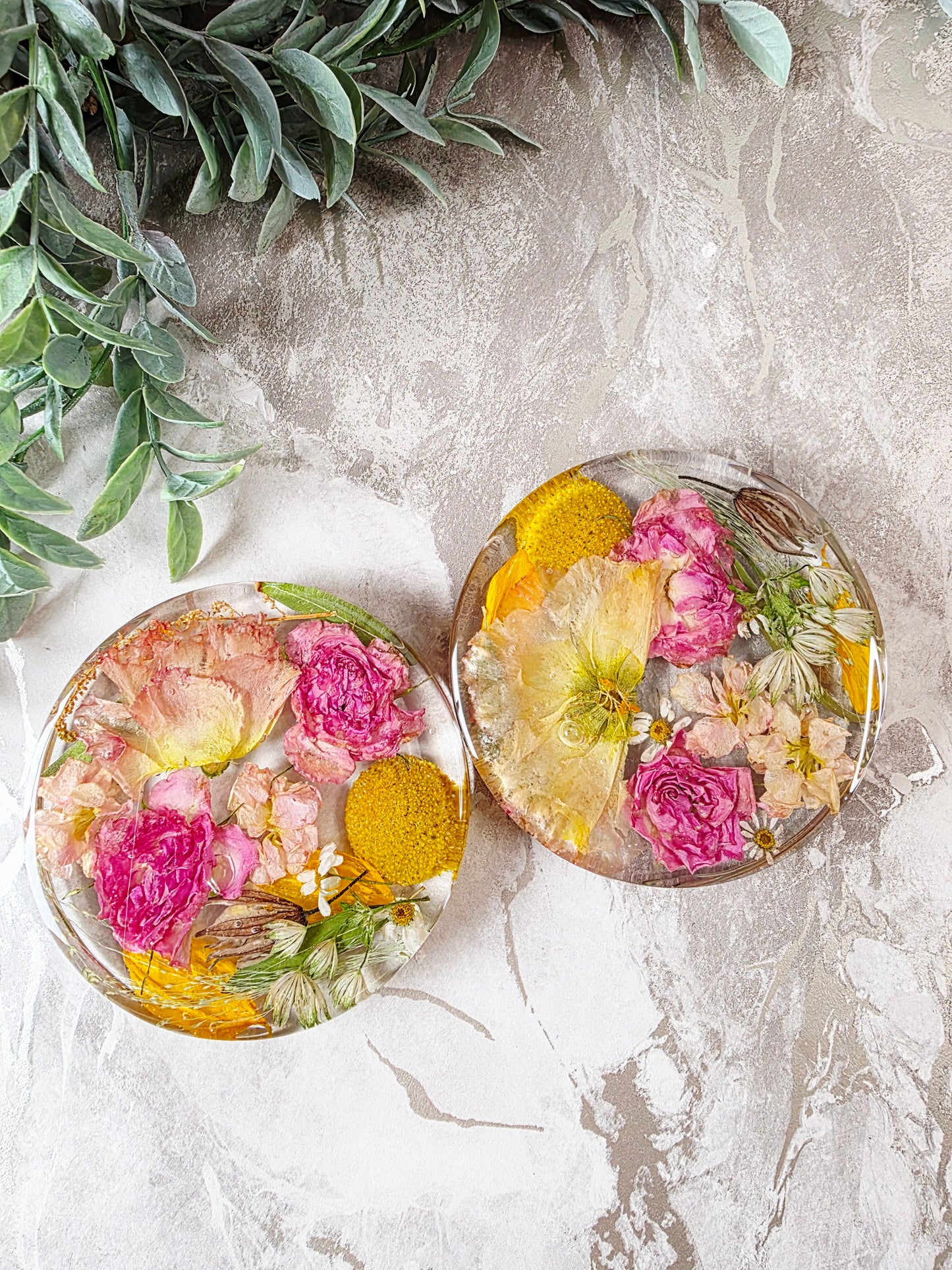 Preserved Flower Coasters - Heat Resistant resin