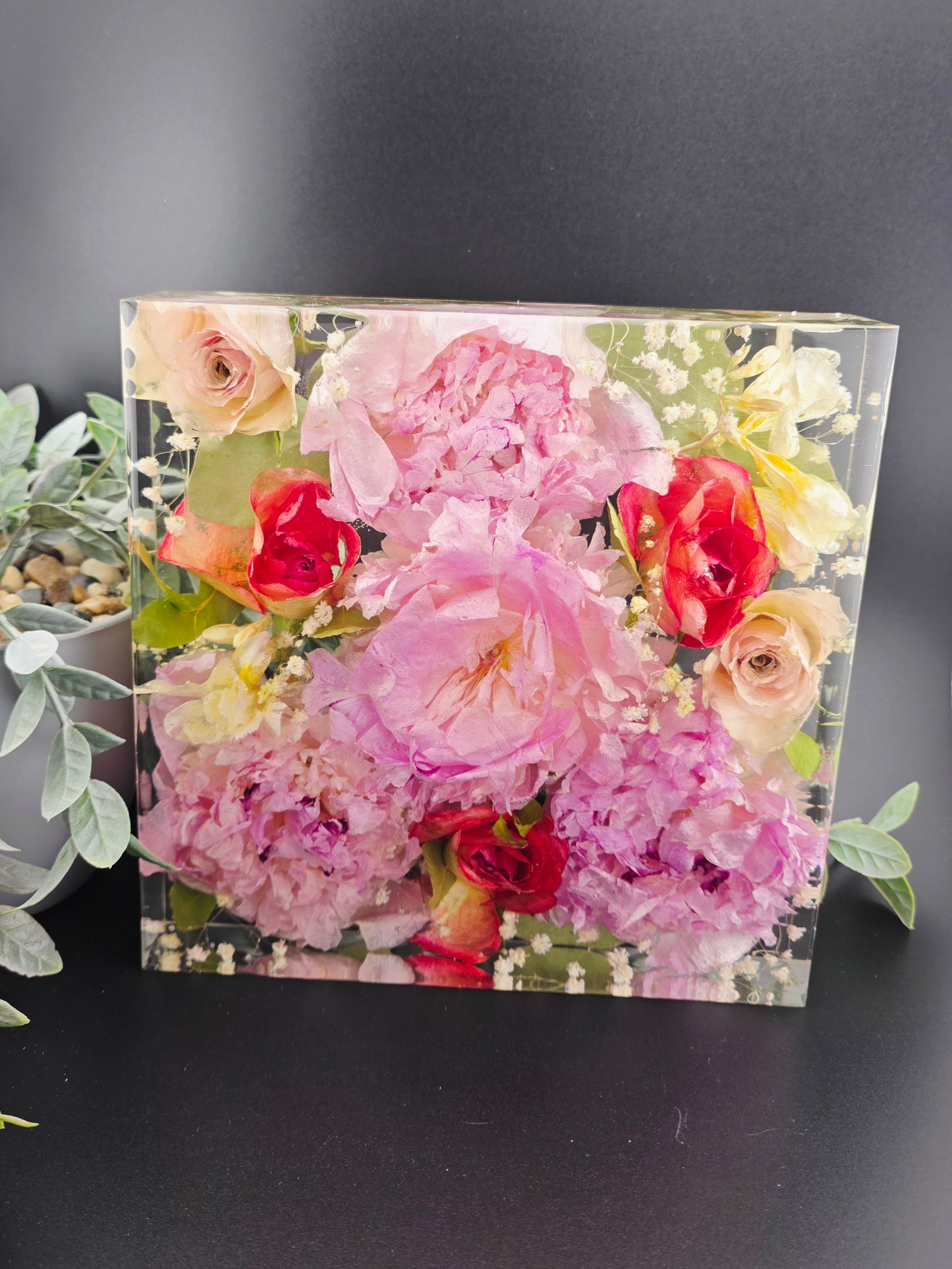 25cm Wedding Flower Preservation Square Block UK