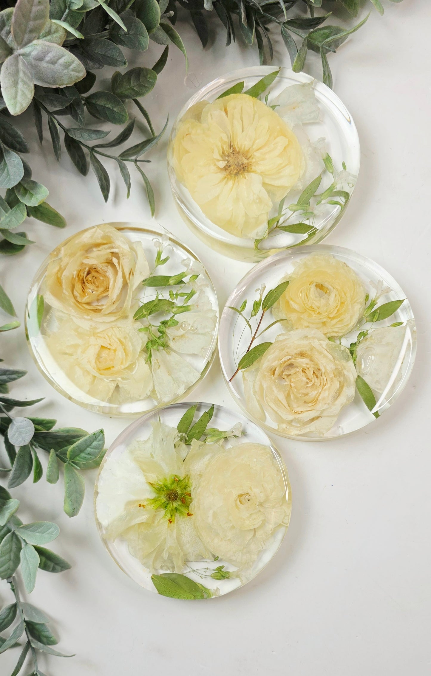 Preserved Flower Coasters - Heat Resistant resin