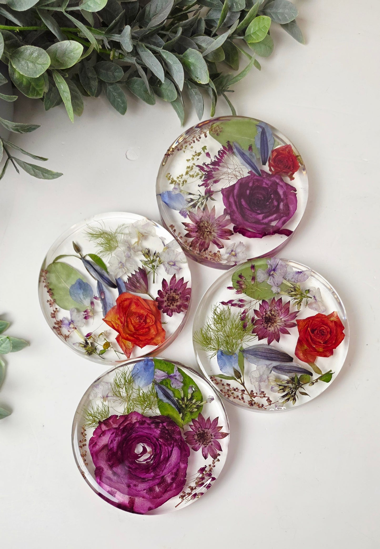 Preserved Flower Coasters - Heat Resistant resin