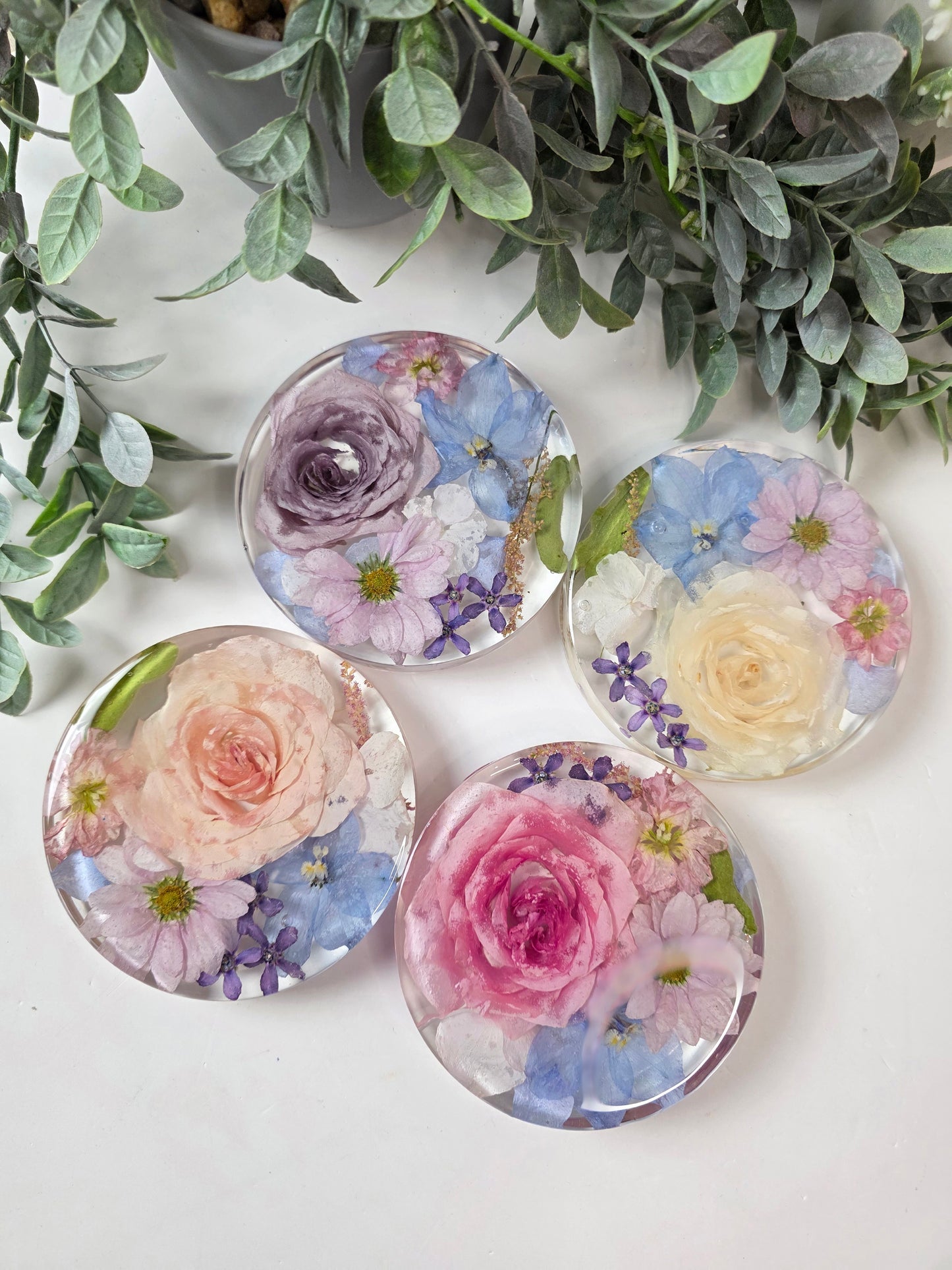 Preserved Flower Coasters - Heat Resistant resin