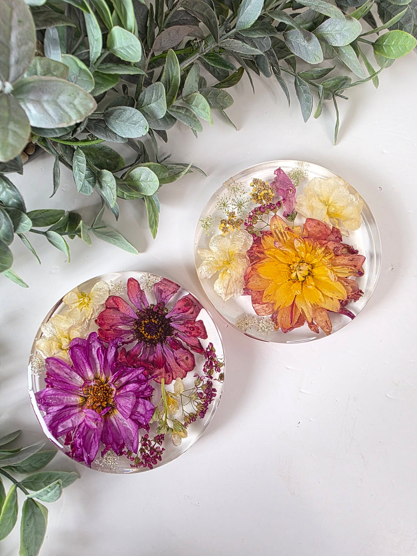 Preserved Flower Coasters - Heat Resistant resin