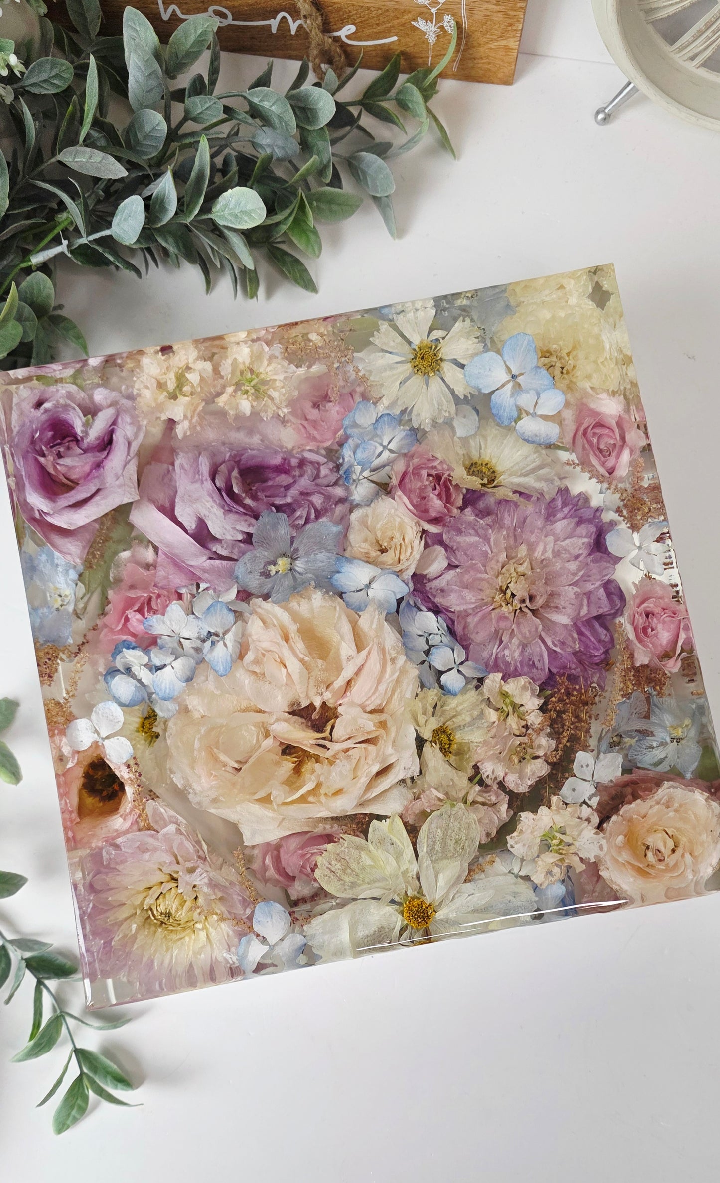 25cm Wedding Flower Preservation Square Block UK