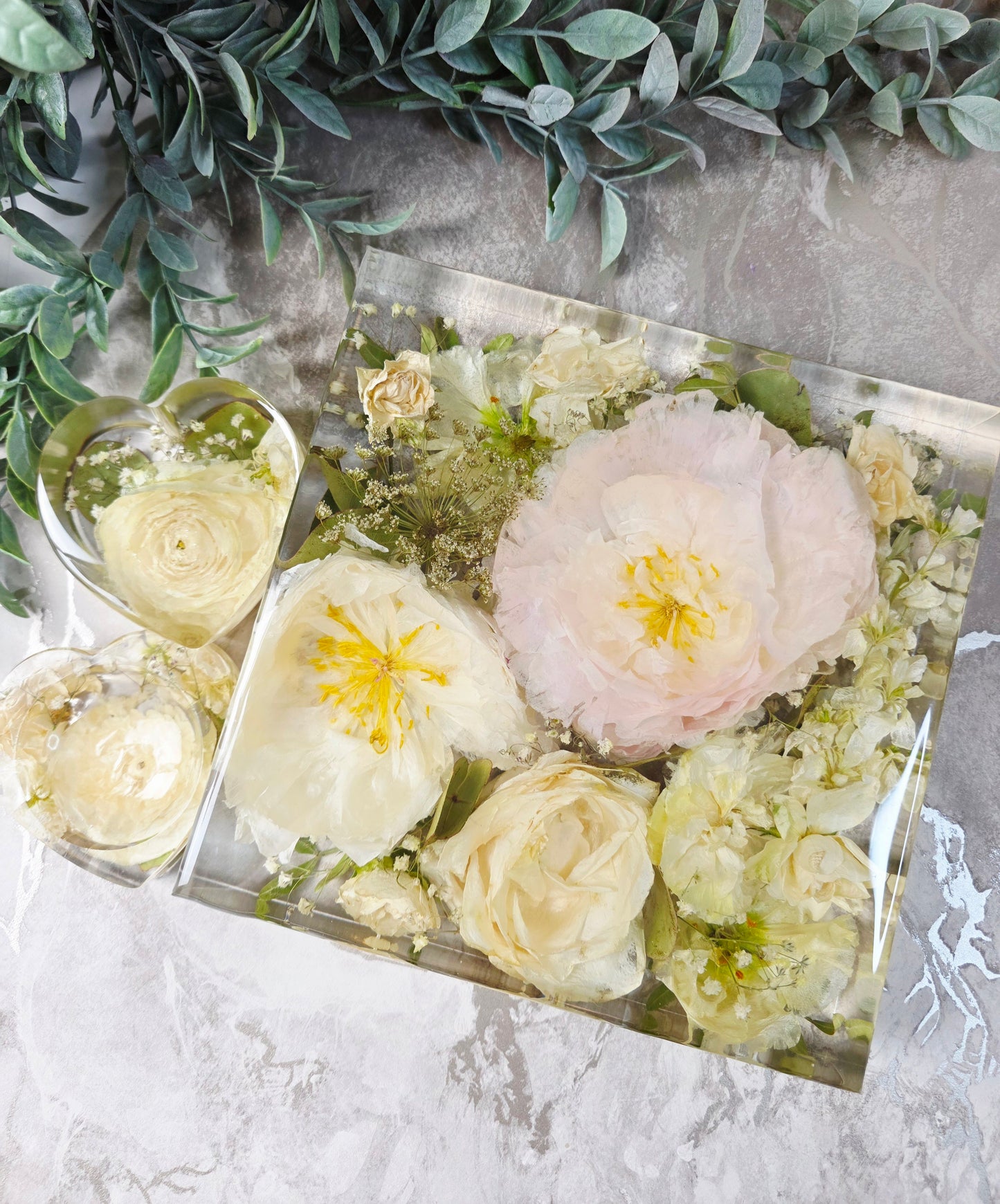 25cm Wedding Flower Preservation Square Block UK