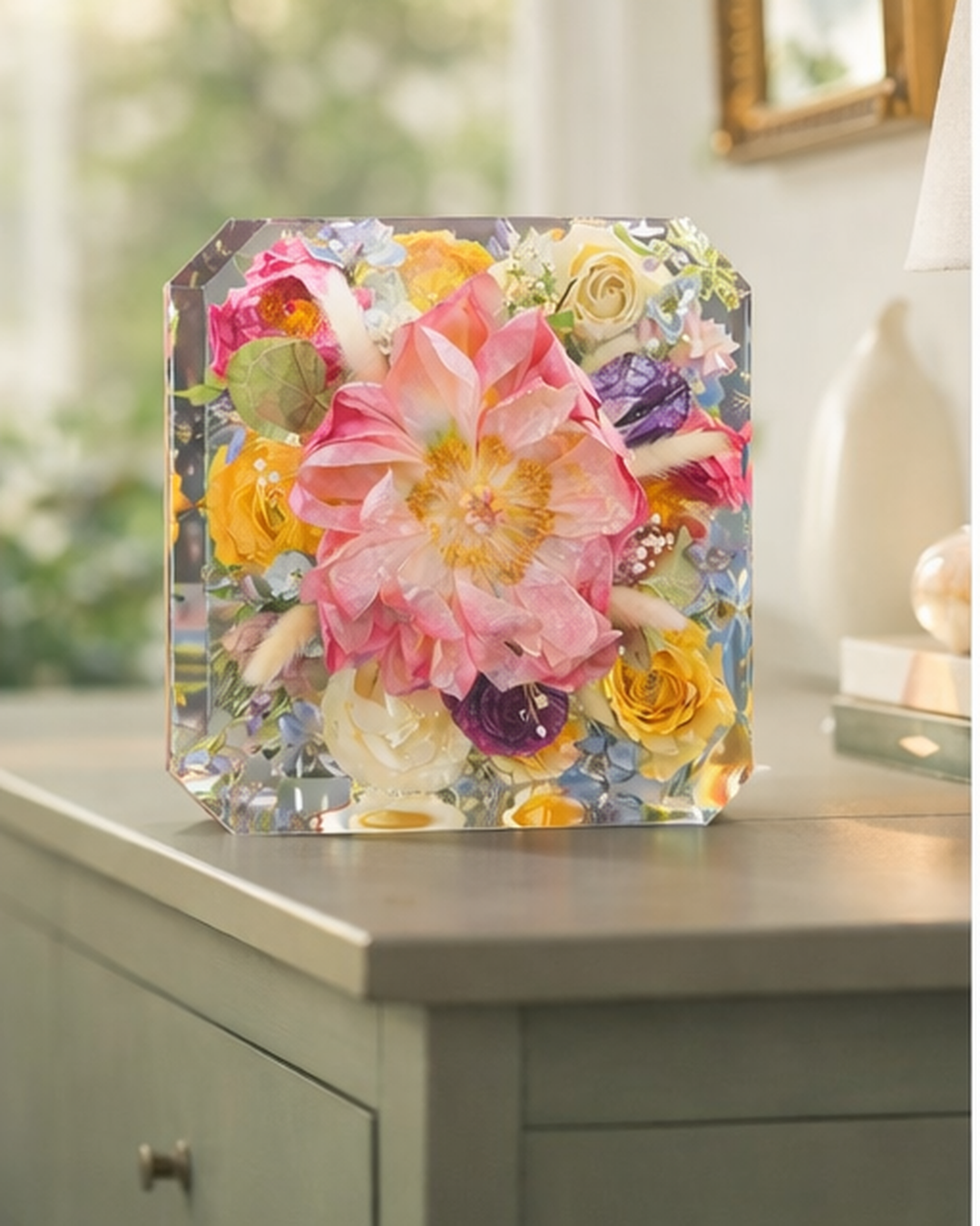 20cm Emerald Wedding Flower Preservation Block