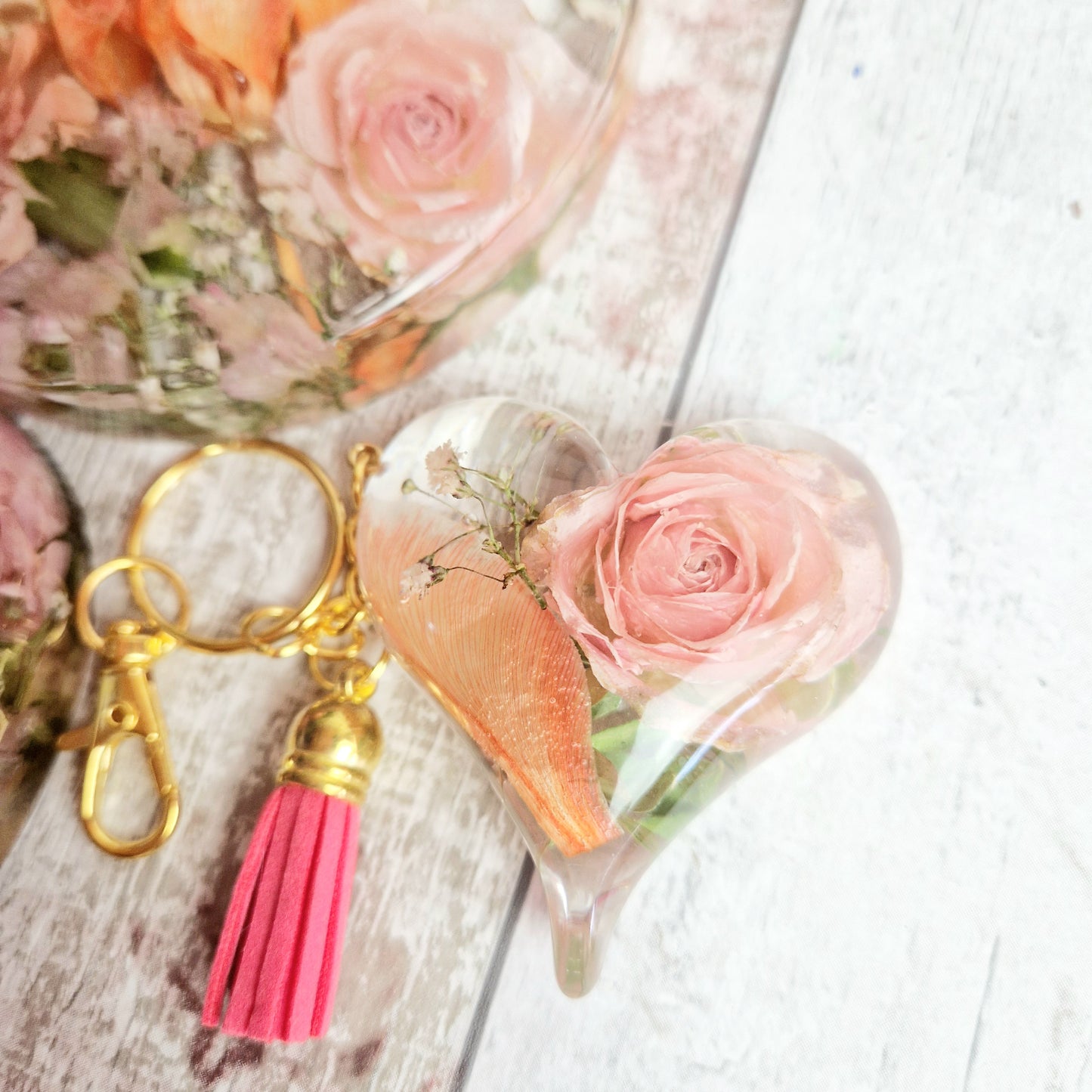 Puffy heart keyring