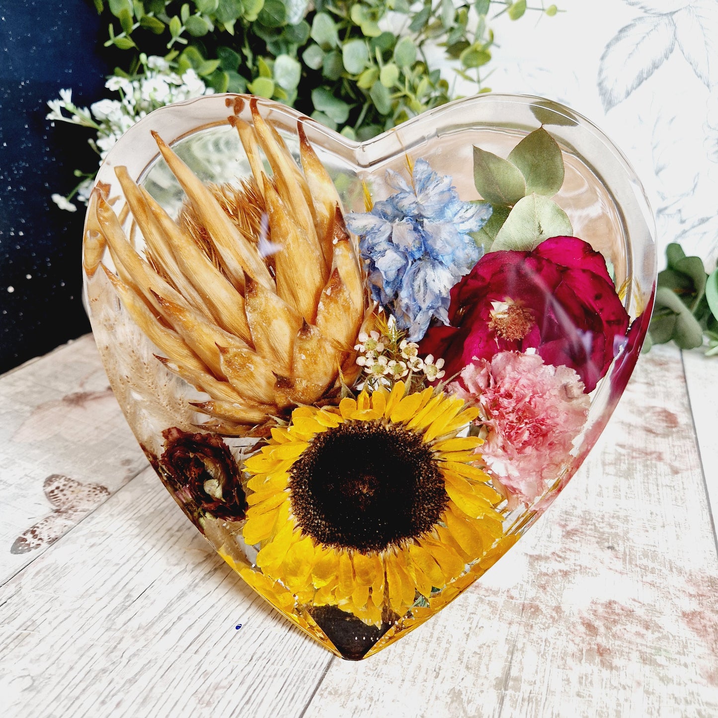 20cm Upright Standing  Floral Heart