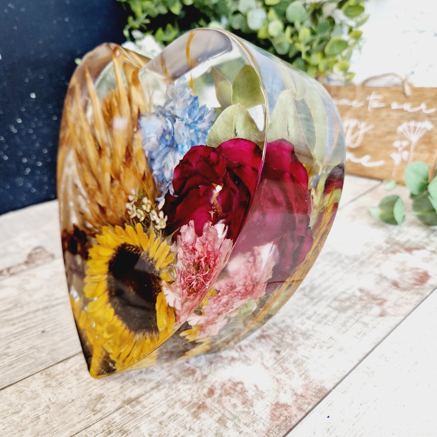 20cm Upright Standing  Floral Heart