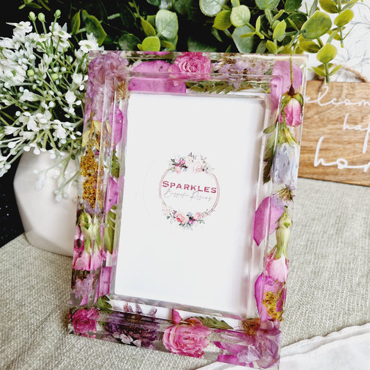 Photo frame with glass front and backing board